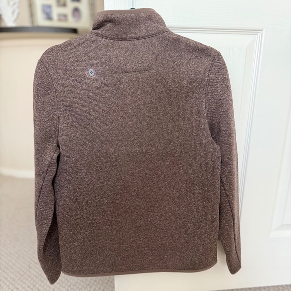 NEW FIGS Small Women's Heather Smokey Taupe 1/2 Zip Sweater Knit - Picture 2 of 3